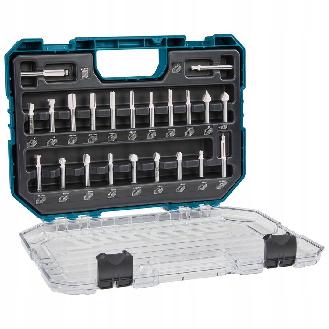 

Zestaw 22 frezów do frezarki 8mm Makita D-74784