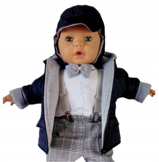 BIAŁA KURTKA do chrztu JESIEŃ chrzest z czapką 62 Marka bez marki