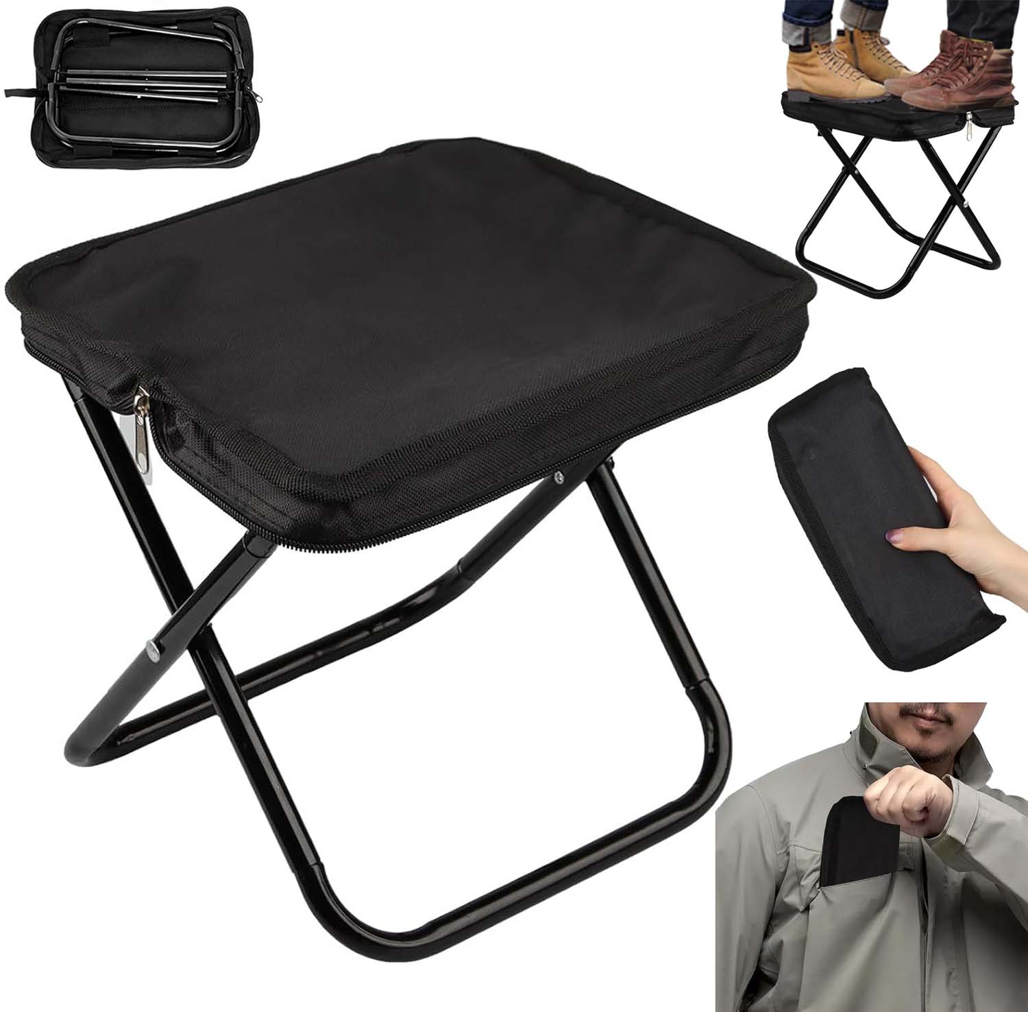 Składane Krzesełko Wędkarskie Nośność 100 Kg Portable Na Kemping 28*23*26CM