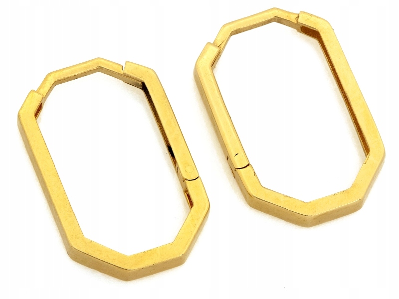 Moderní oválné zlaté 585 náušnice masivní módní vzor 1.96 g dárek 14 kt