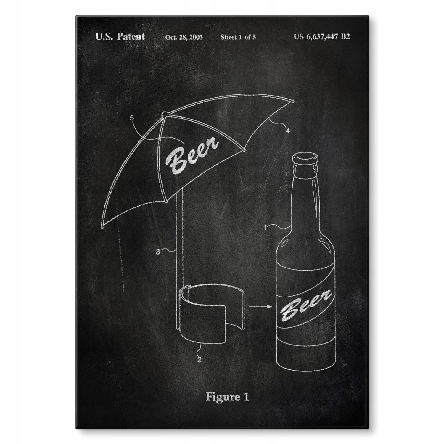 Kovový plakát Beer Umbrella Slate Szyld Plech 42 x 59,4 cm Dárek