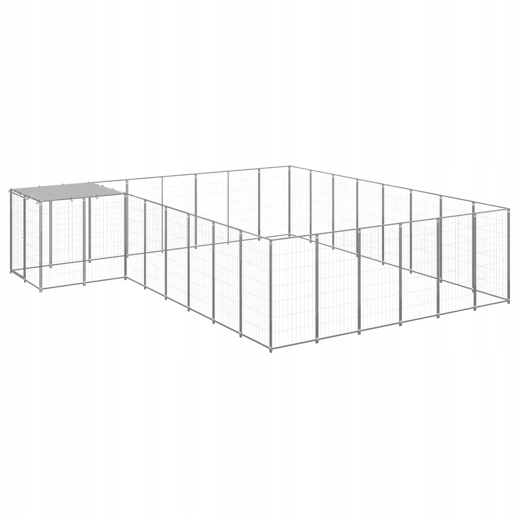 Levně Psí kotec, stříbrný, 15,73 m², ocelový
