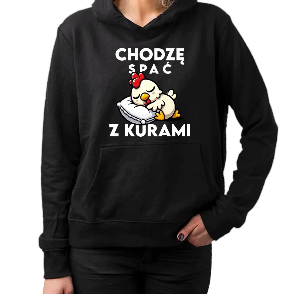 Chodím spát se slepicemi, mikina s s potiskem a dárek pro chovatele slepic, velikost XL