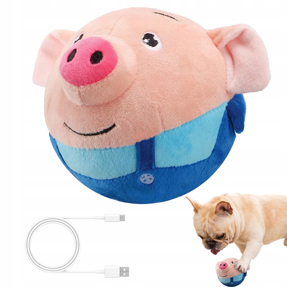 Levně Interaktivní Hračka Plyšové Skákací Prasátko S Usb Zvukem