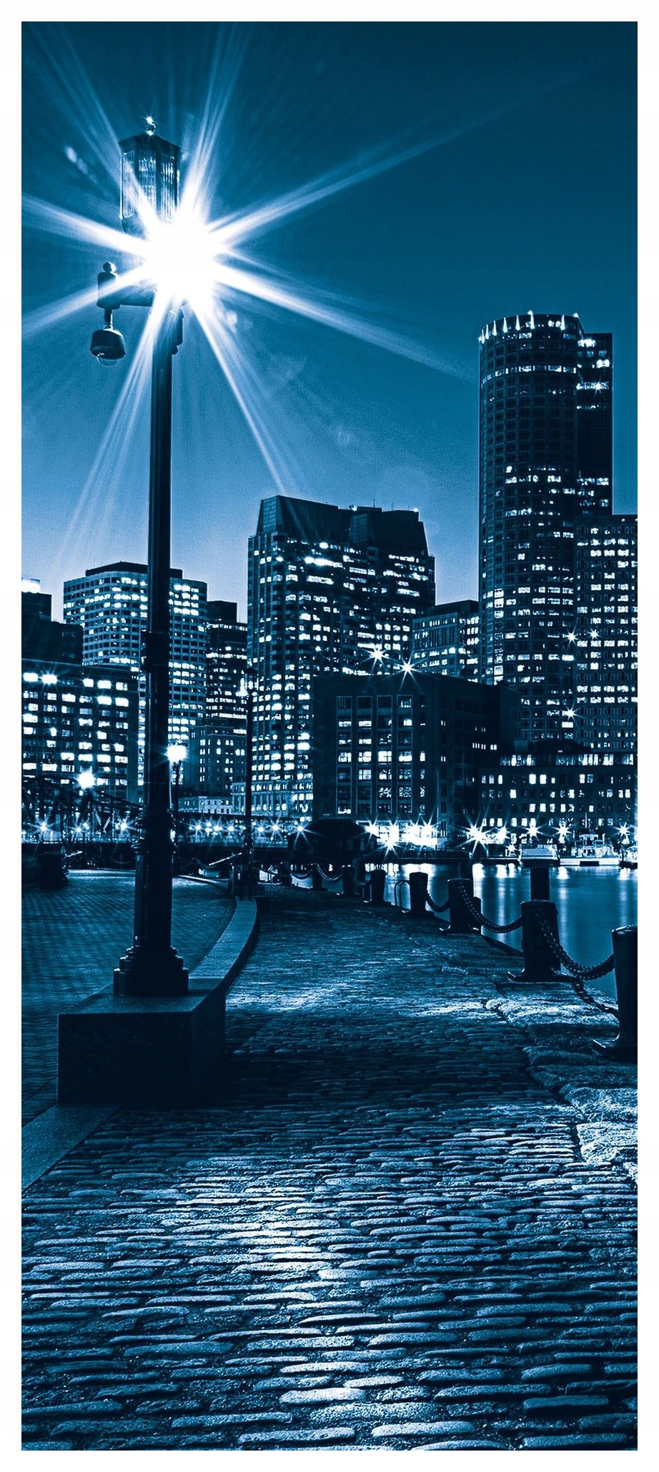 Samolepka Fototapeta Noční město s městským nábřežím krajina 91x211