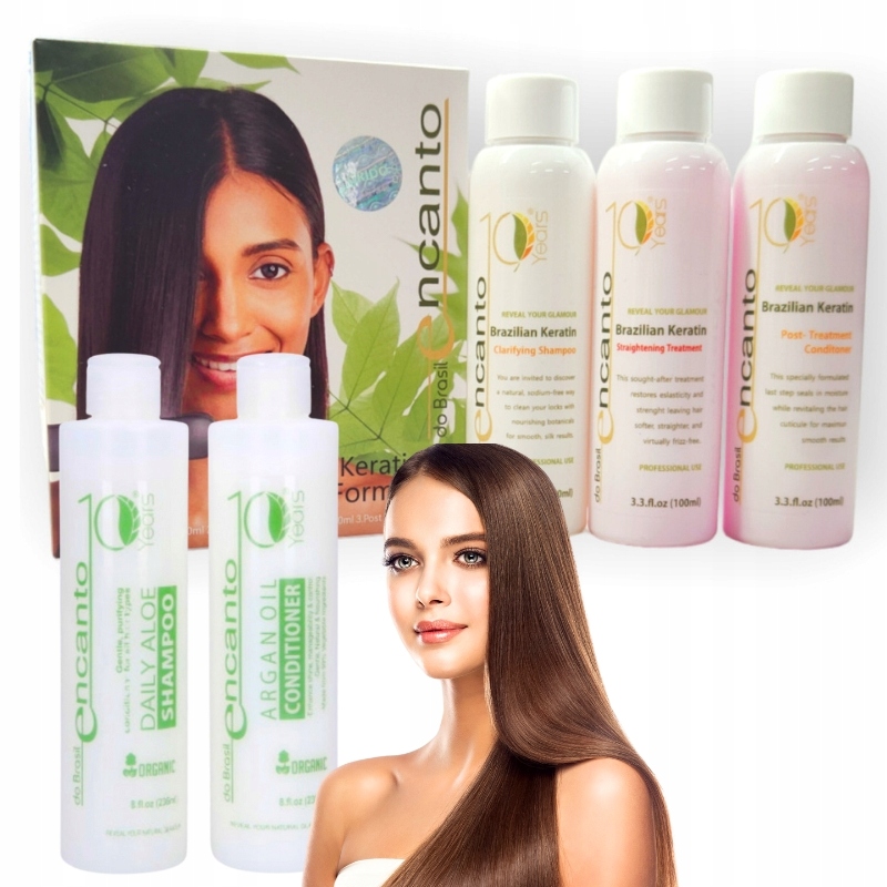 Encanto Keratinové Narovnávání Vlasů 3x100ml Sada Po Keratinu 2x236ml