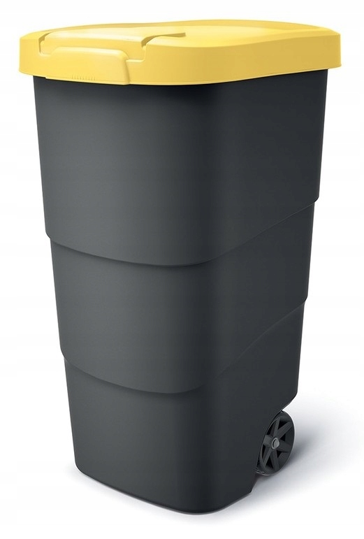 Levně Popelnice Prosperplast Wheeler 110 l antracit se žlutým víkem