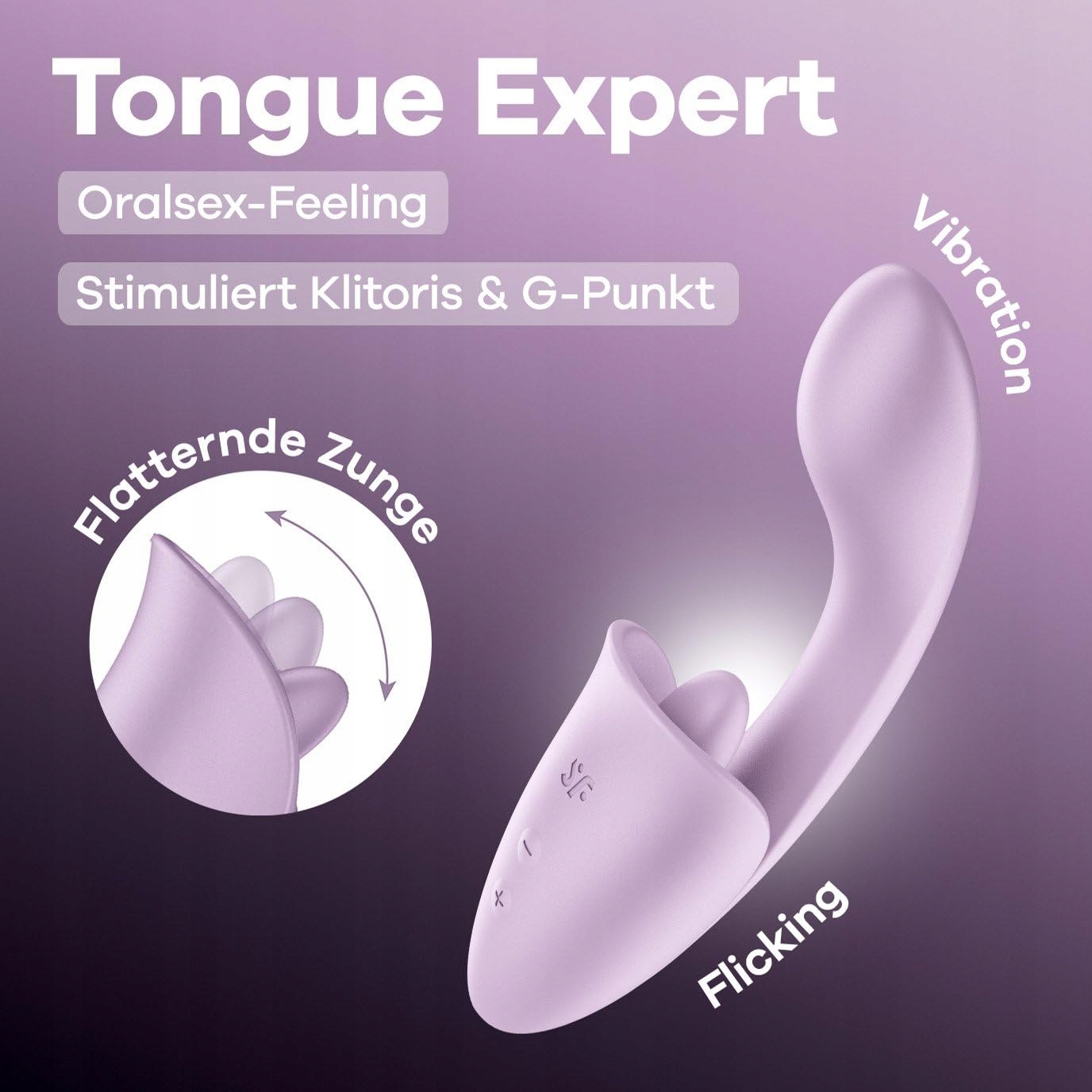 SATISFYER Tongue Expert Wibrator Klitorisu i Punktu G Wodoodporny — miniatura 2