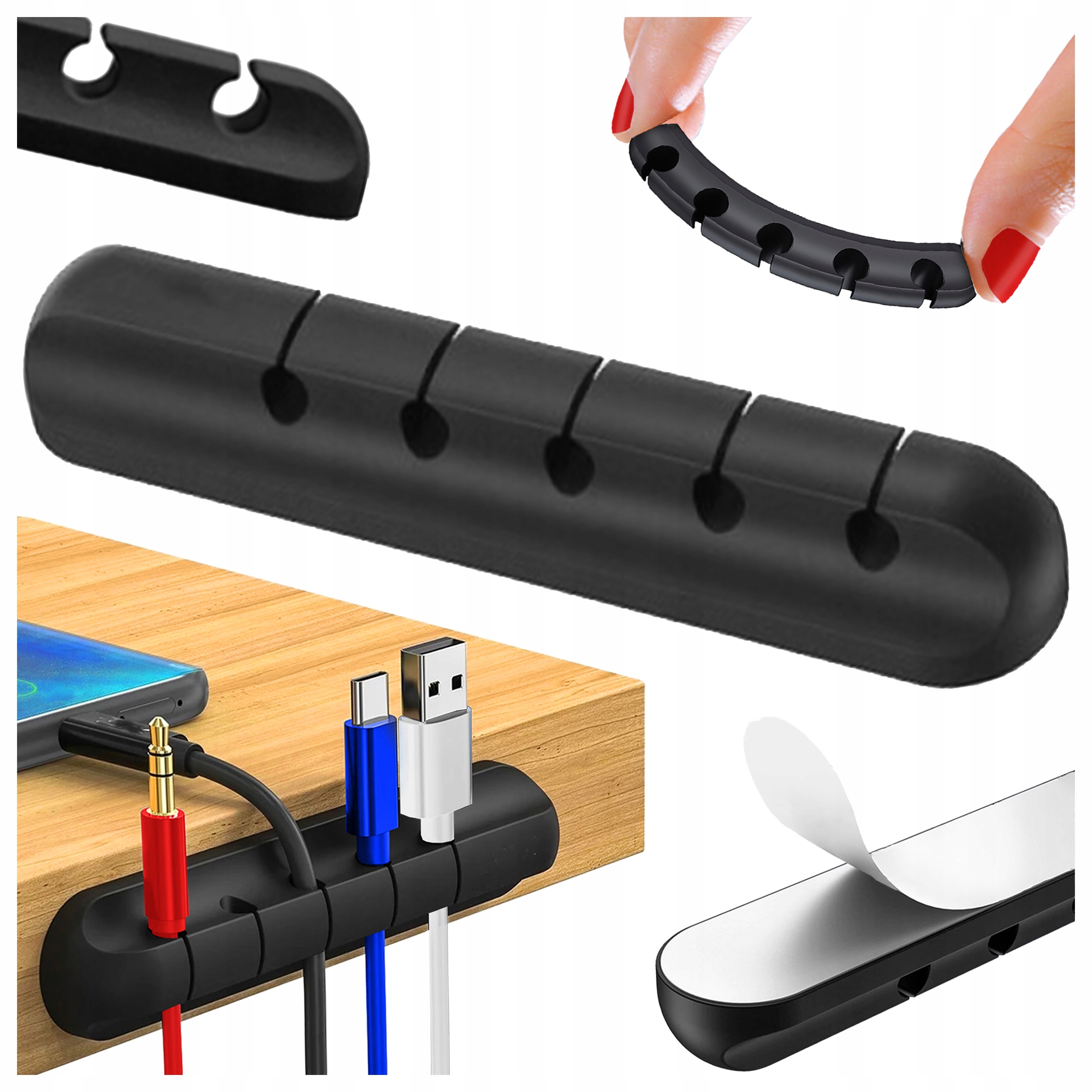 UCHWYT ORGANIZER DO KABLI PRZEWODÓW SAMOPRZYLEPNY