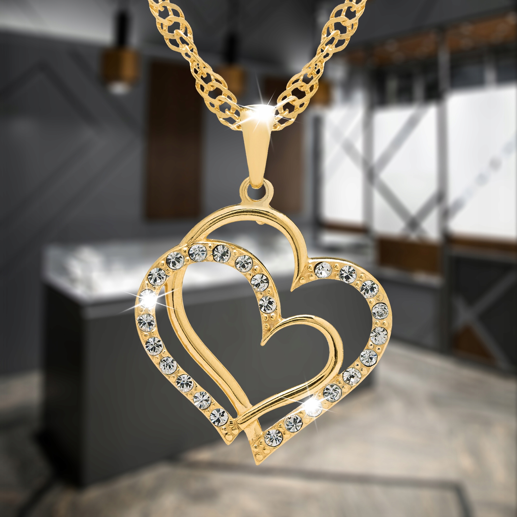 PIĘKNY NASZYJNIK SERCE 925 CHRZEST KOMUNIA PREZENT Marka Golden Celebrity