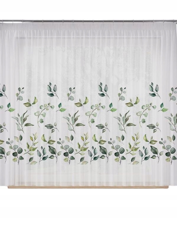 Záclony Záclona Krátka š. 570x130 S páskou na žabky Tunel Biely list