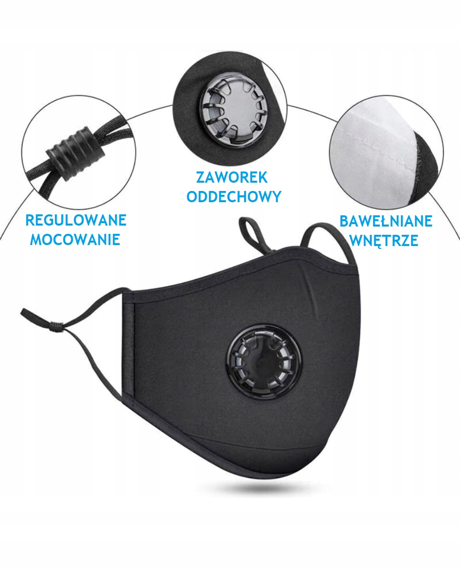 Maska KN95 FPP2 wielora zaworek+Filtr2.5PM DZIECKO Marka inna