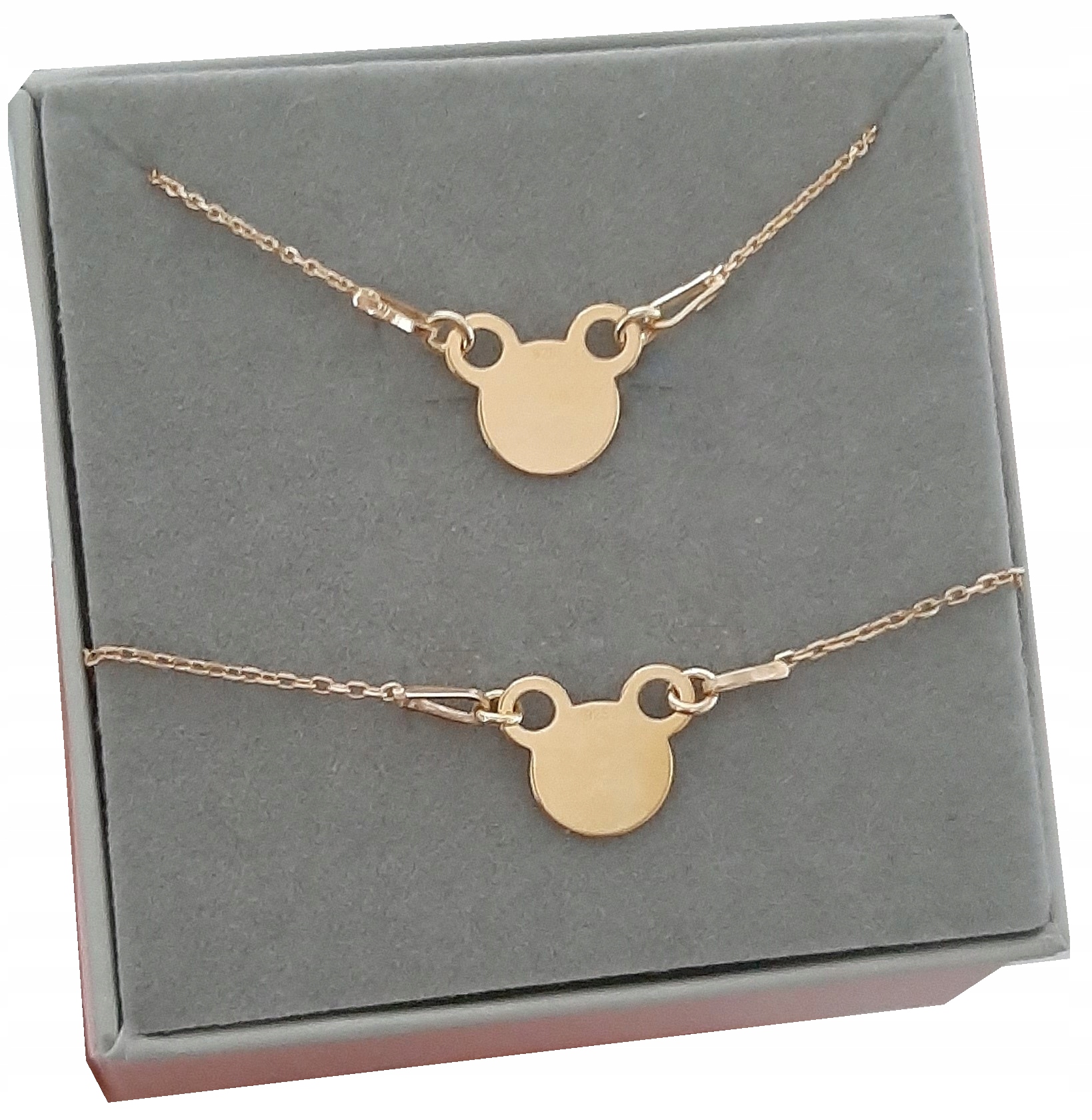 

Komplet złoty myszka miki mickey srebro 925