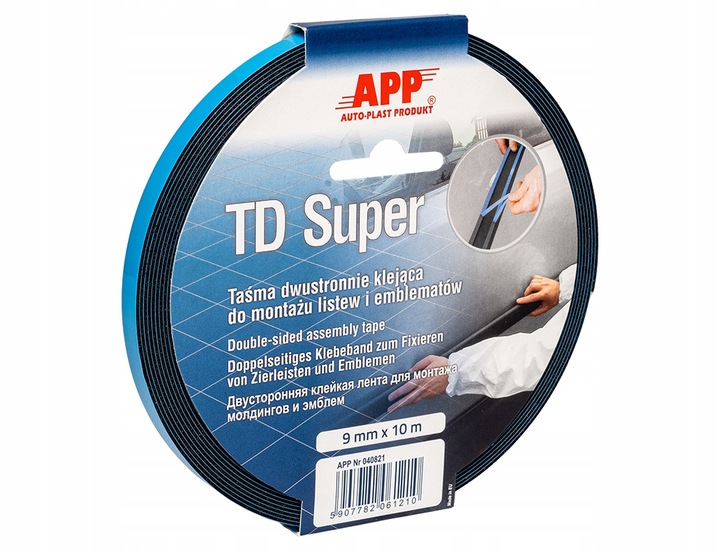 APP TD SUPER TAŚMA DWUSTRONNA PIANKOWA DO LISTEW I EMBLEMATÓW 9mm x 10m