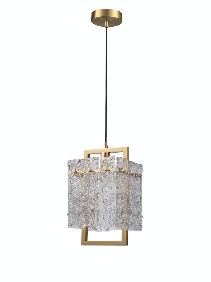 Monaco závěsná lampa 30 cm obdélníková glamour luxusní zlatá