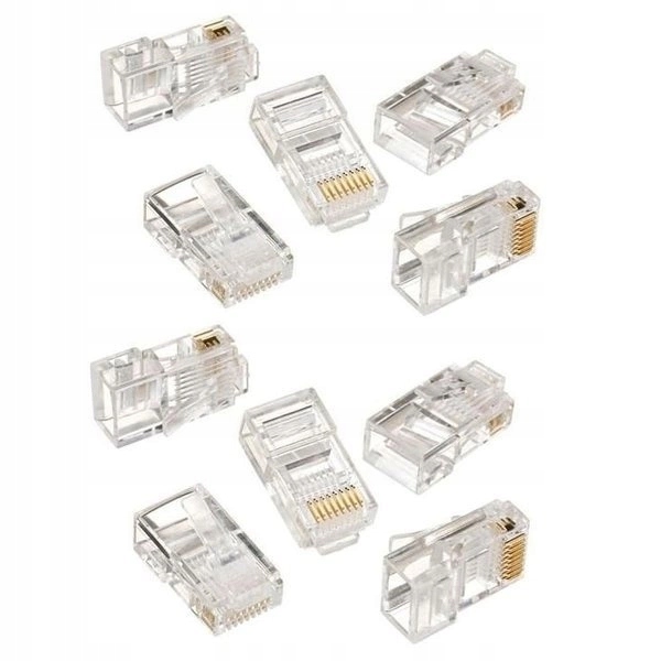 Wtyk RJ45 8P8C Końcówka Wtyczka do Sieci Lan i Internetu RJ-45 10 sztuk
