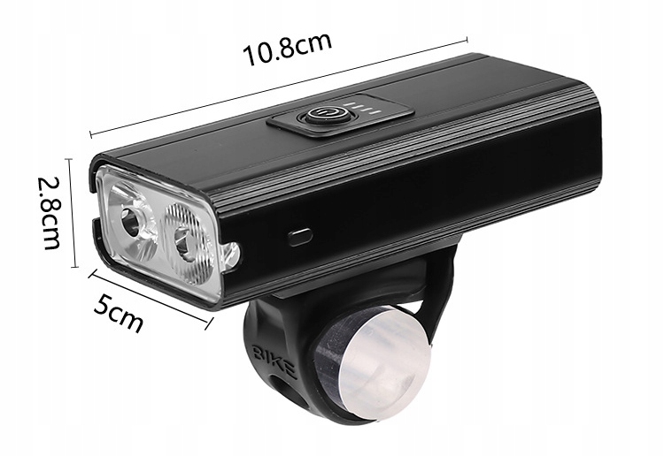 LAMPKA ROWEROWA LED PRZÓD 2200 LUMENÓW MOCNA + TYŁ oświetlenie rowerowe Źródło światła dioda LED