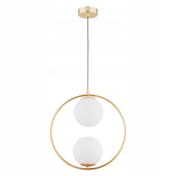 Celebritní lampa Avia, zlatá obruč s bílými glamour stínítky do koupelny