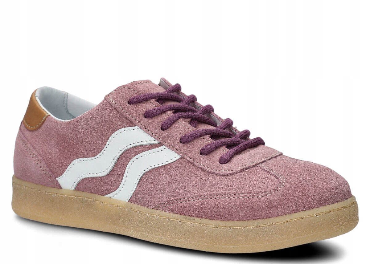 Dámské kožené polobotky růžový velur Nagaba 129 pohodlné, ležérní 37