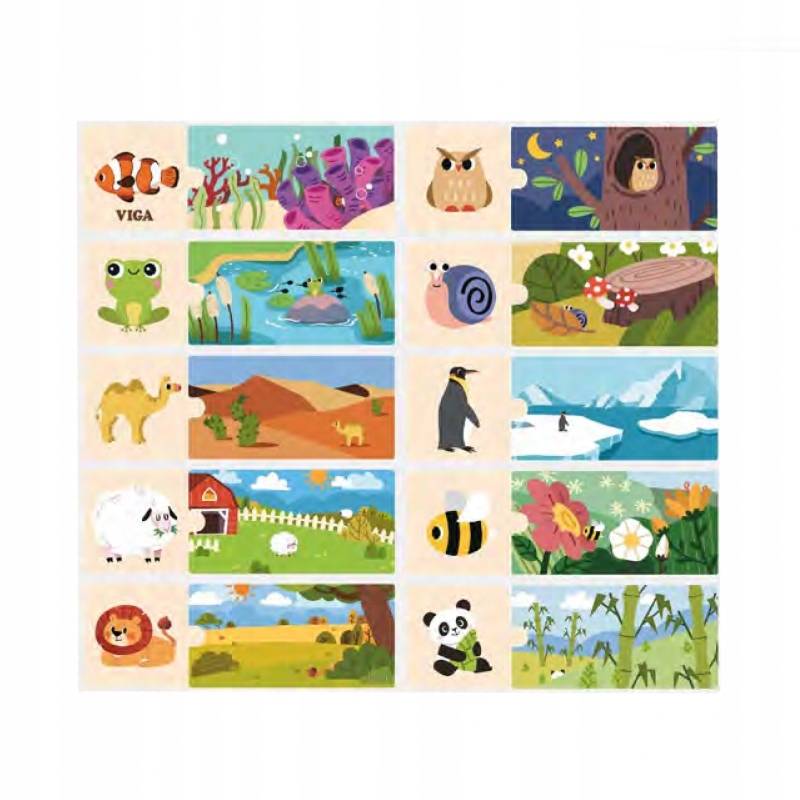 

Viga Puzzle Logiczne ze Zwierzętami Układanka