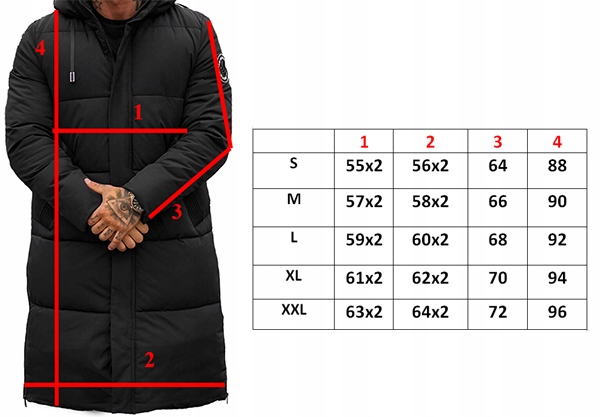PARKA KURTKA PŁASZCZYK ZIMOWY PIKOWANY PUCHOWY CIEPŁY MĘSKA ZIMA roz. XL Rozmiar L/XL