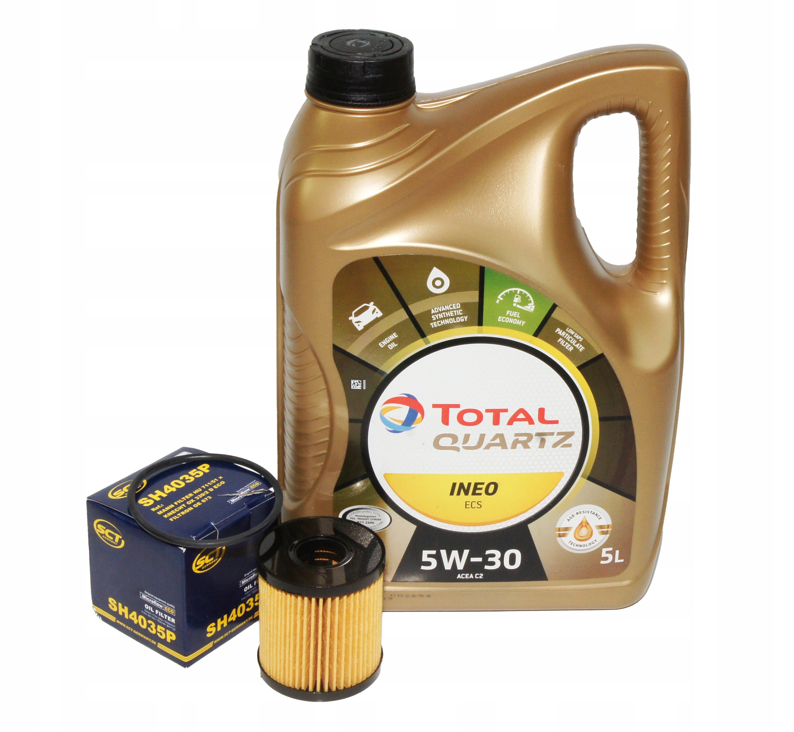

Olej Total 5W30 5L+FILTR Oleju Citroen 2.0 2.2 Hdi