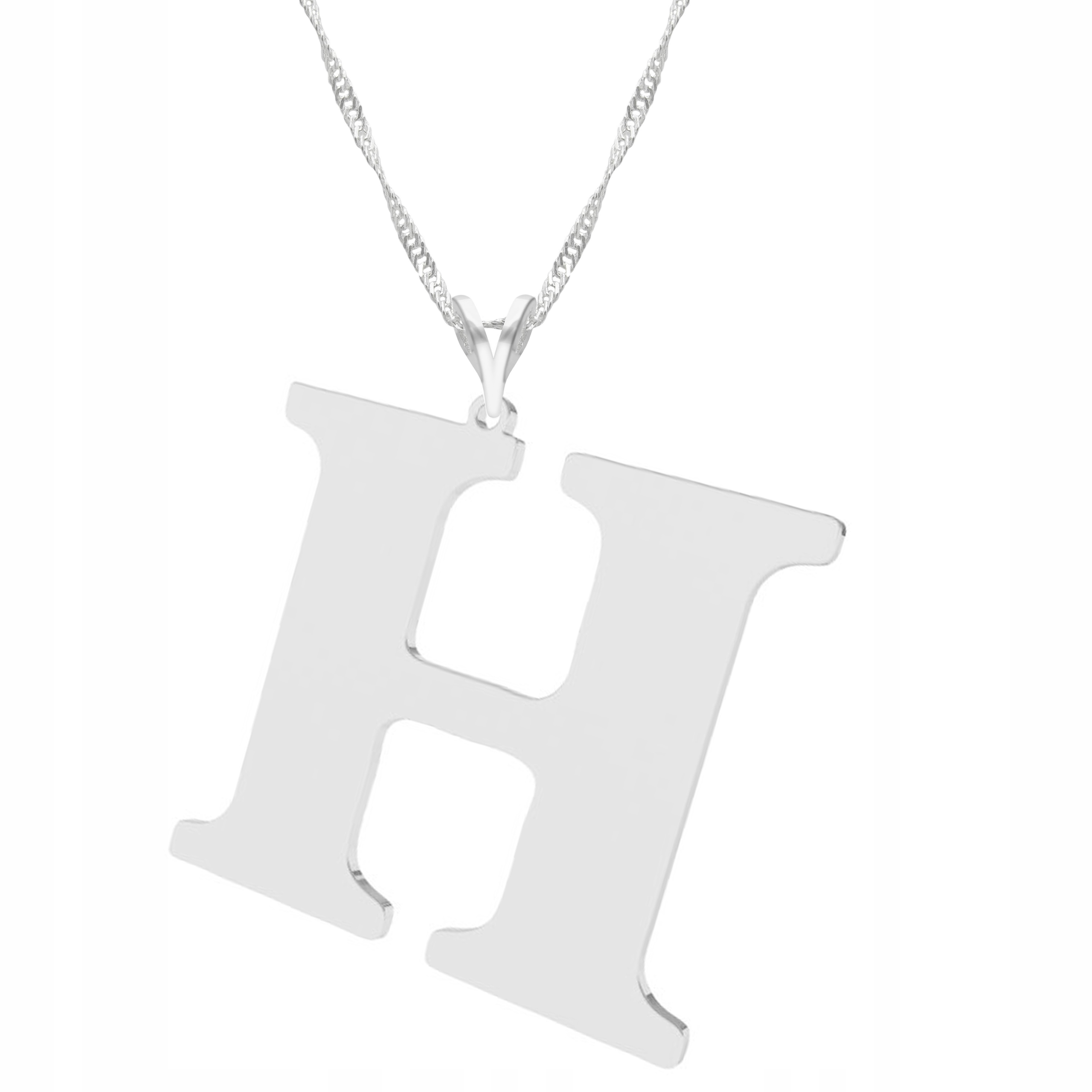 Stříbrný řetízek náhrdelník Ag 925 Velké písmeno H