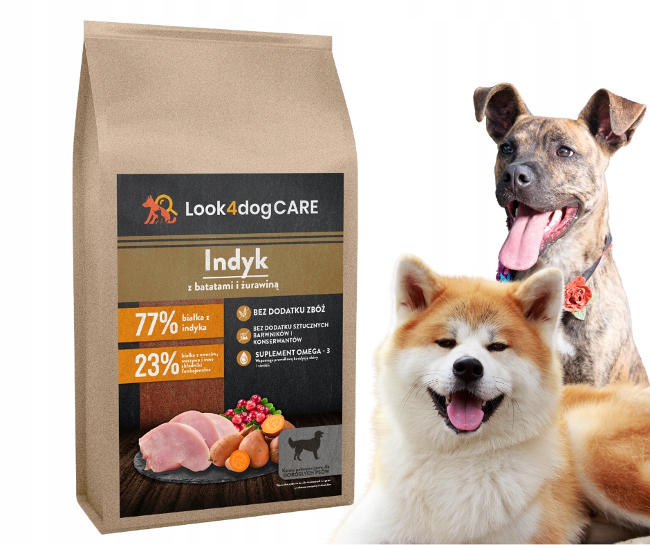 Sucha karma dla psa Indyk+bataty 12 kg