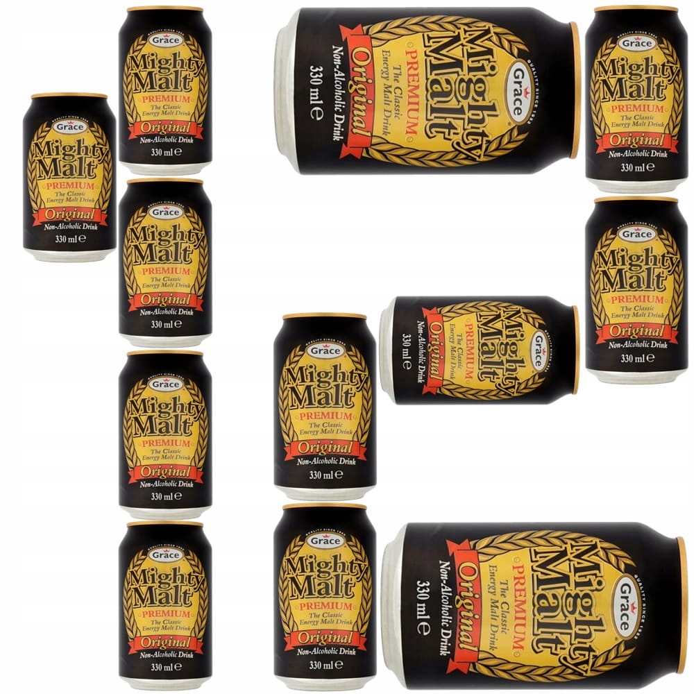 12 x bezalkoholový sladový nápoj 0% Alcohol Mighty Malt Drink 330 ml Grace