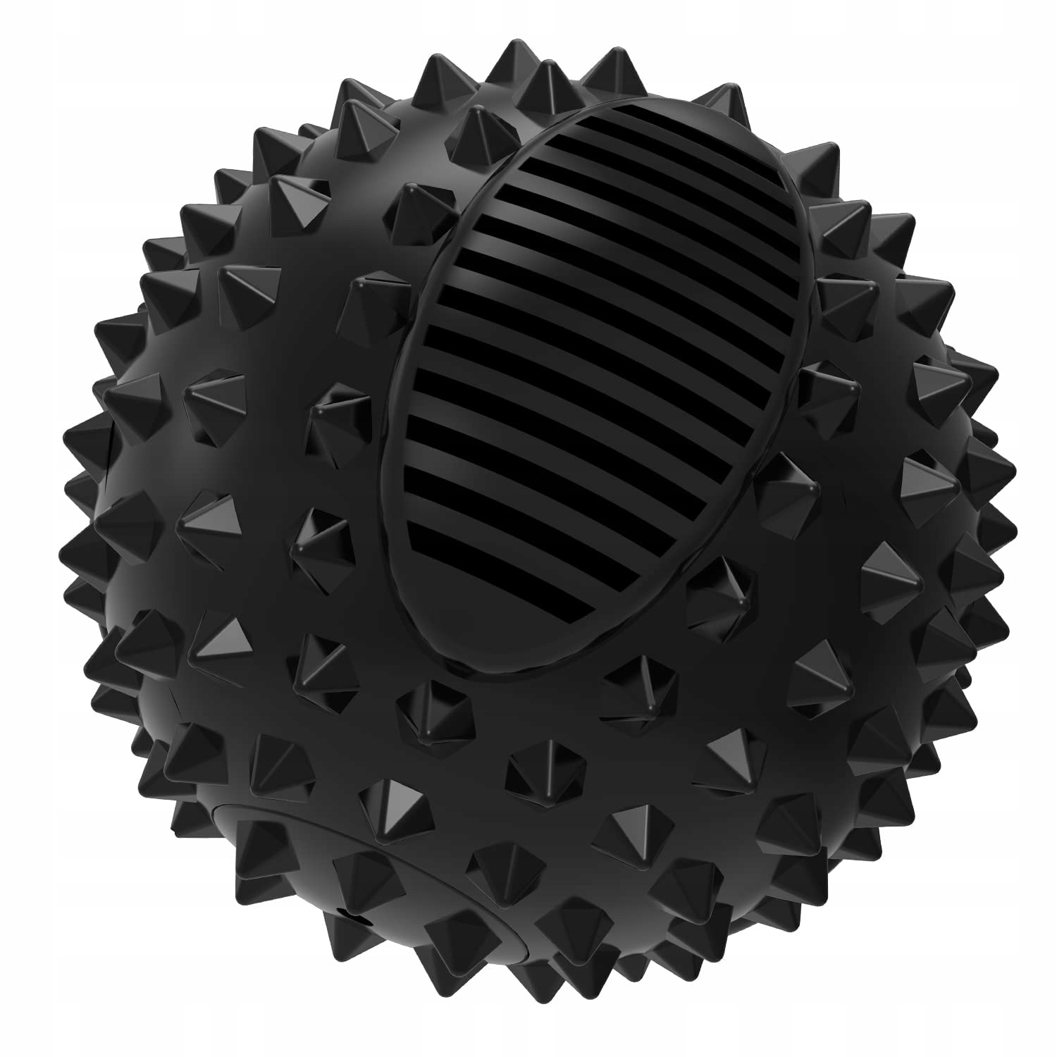 Pískací Hračka Míček 10 cm černý na kousání s přidáním tekuté pochoutky