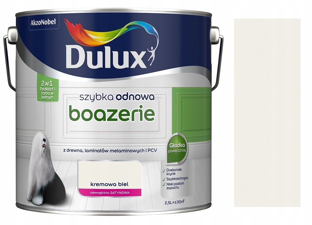 

Dulux Szybka Odnowa Boazerie Kremowa Biel 2.5L