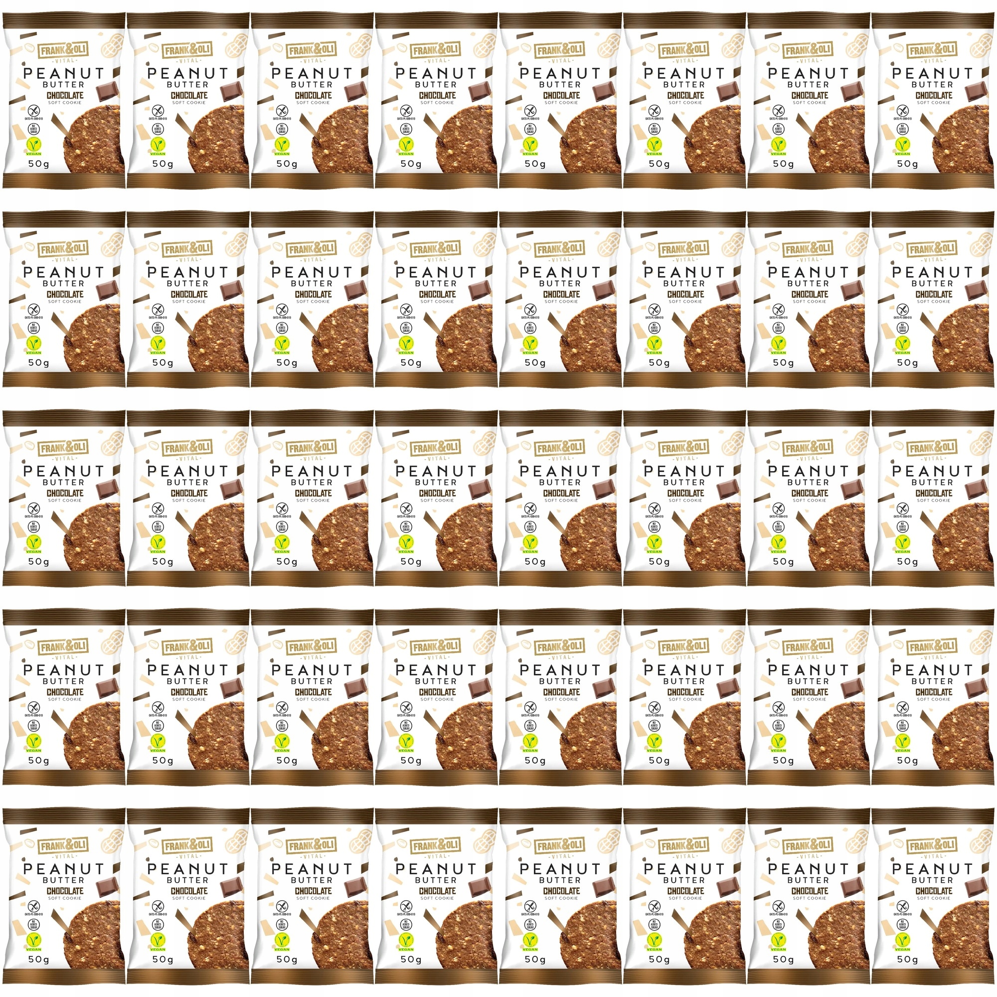 Zestaw ciasteczek Frank&Oli Ciasteczko Peanut Butter i Czekolada 50 40 szt.