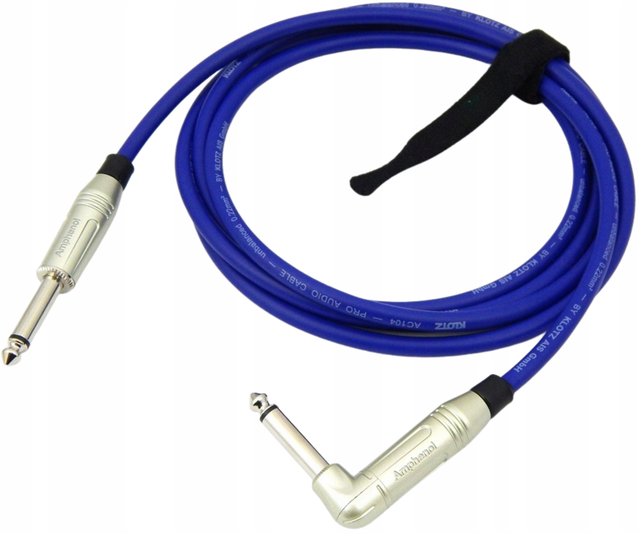 Klotz Kytarový Instrumentální Kabel Pro Efekty Jack 6,3 mm Úhlový 10 m Modrý