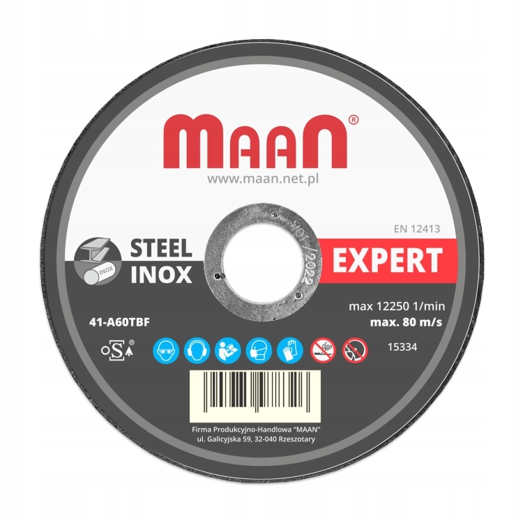 

Tarcza płaska Maan Expert 125x1,0 (stal+inox) Maan