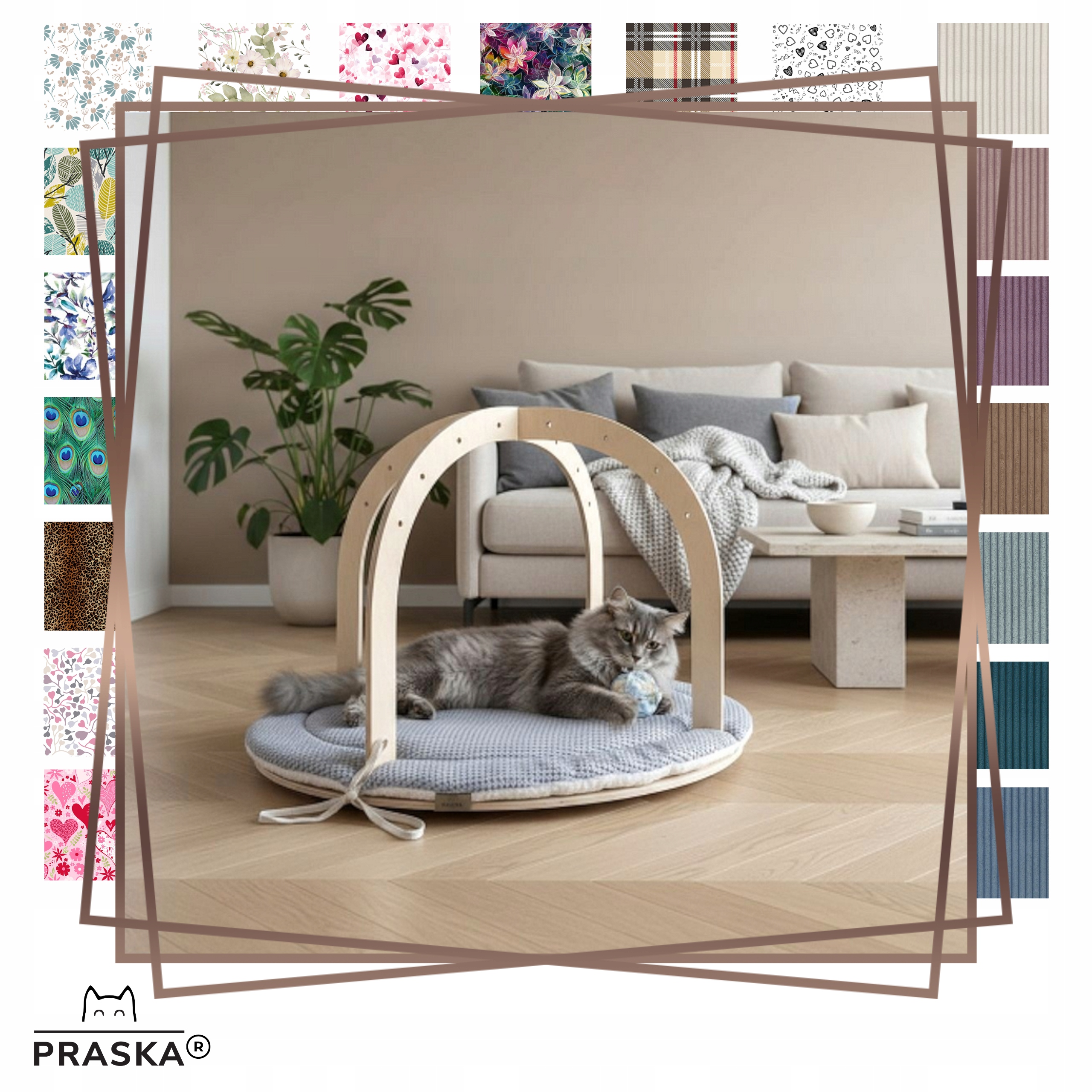 Levně Pražské Dětské hřiště pro kočky 85x55 Arena Giant Výběr Barev překližka Natural