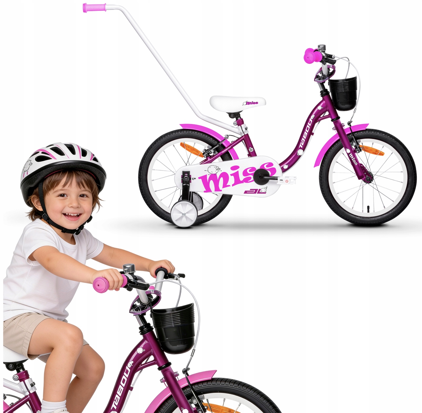 Rower Dziecięcy Rowerek 18 Cali Dla Dziewczynki Lekki Prowadnik Koła Boczne