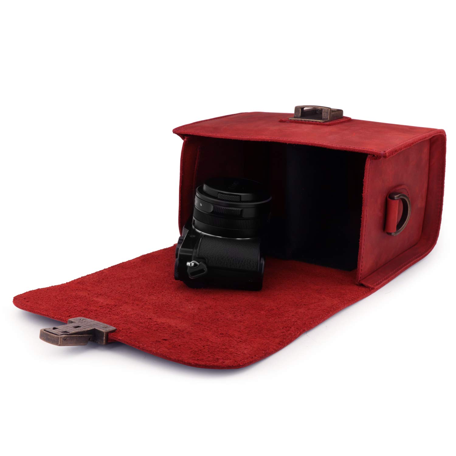MEGAGEAR MG1722 Torba Skórzana Na Aparat Bezlusterkowy I DSLR Kasztanowa — miniatura 6