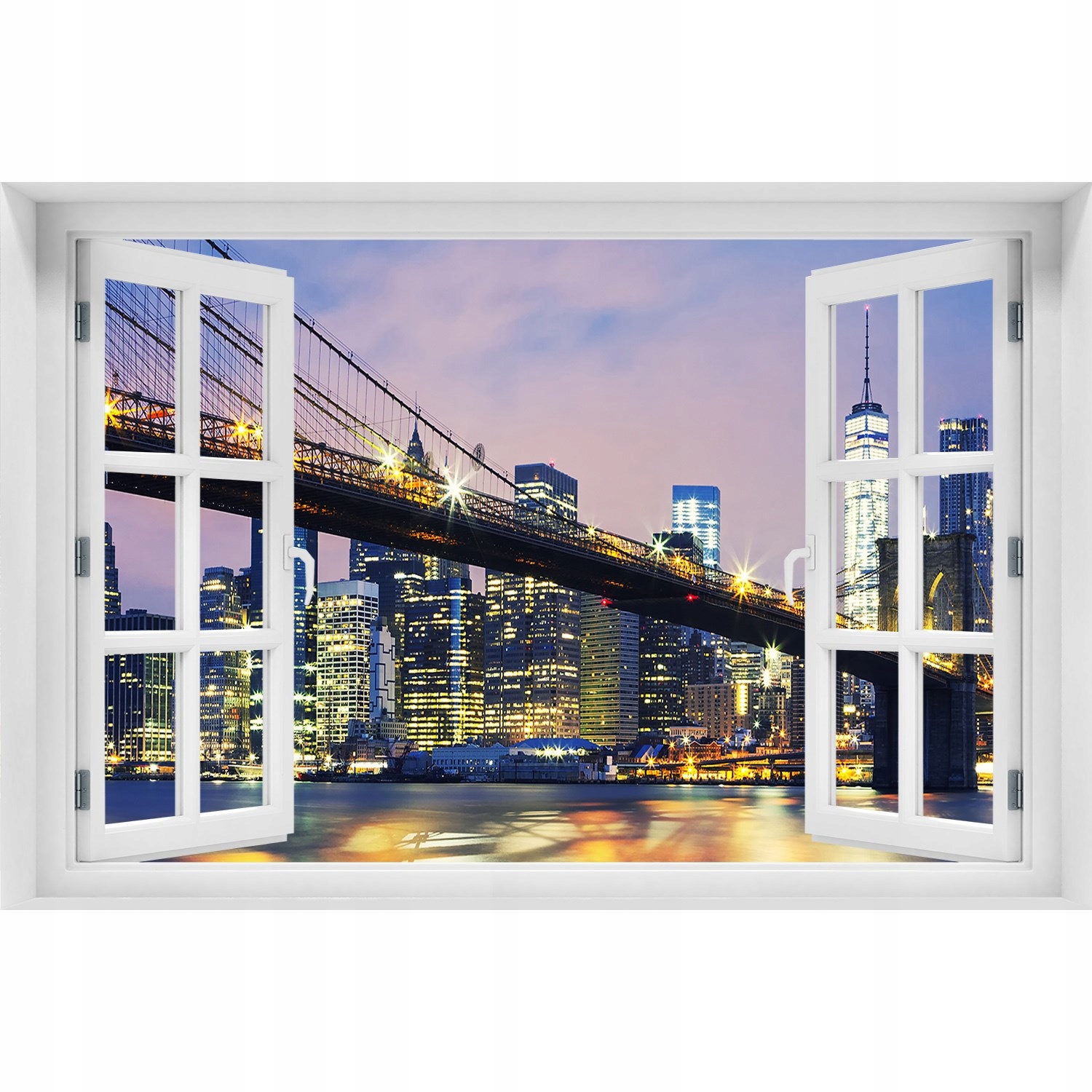 

Naklejka na ścianę 3D Okno widok Most Brookliński