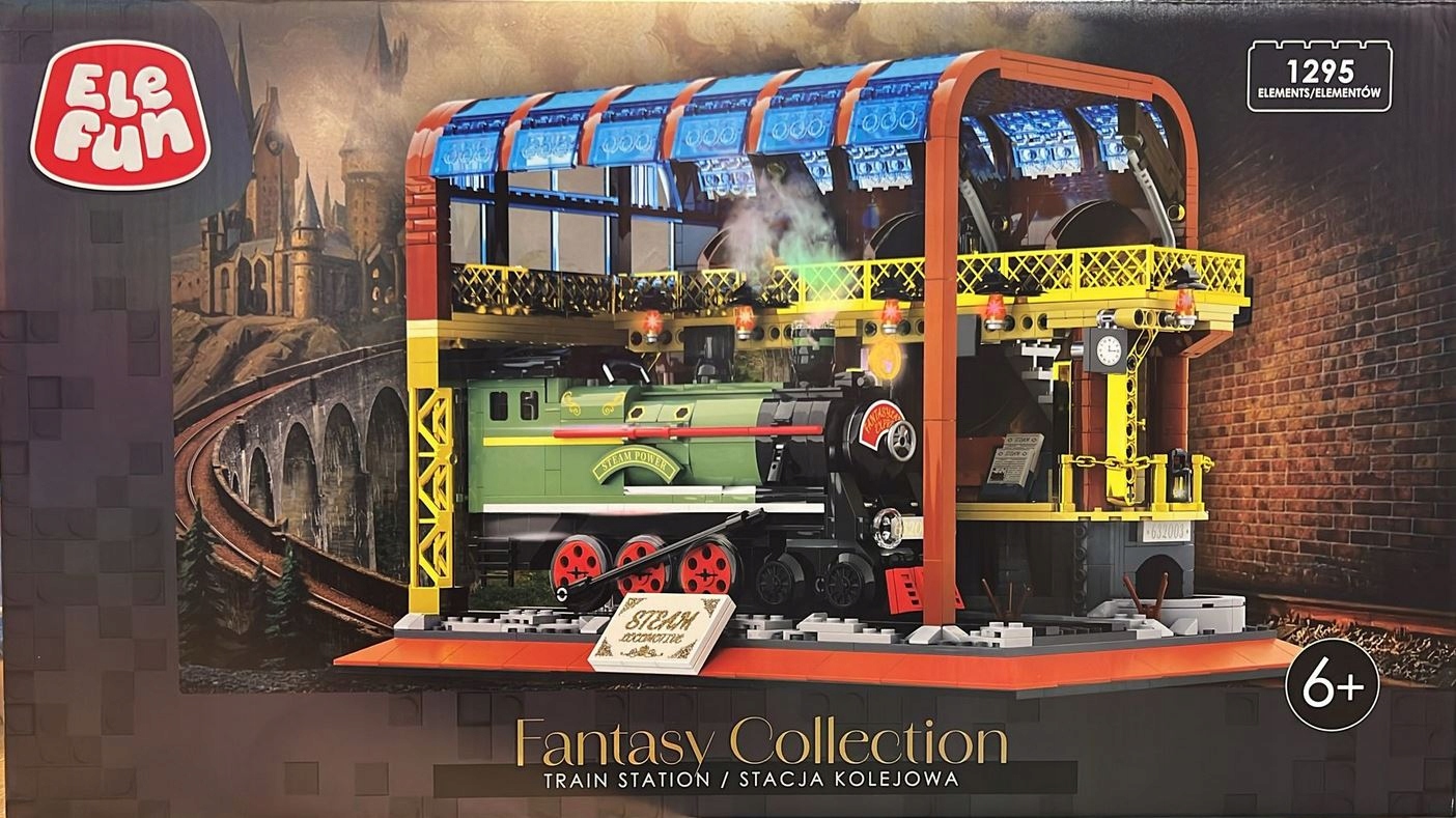 EleFun Klocki Fantasy Stacja Kolejowa 1295 el. Duży Zestaw Kreatywny 6+
