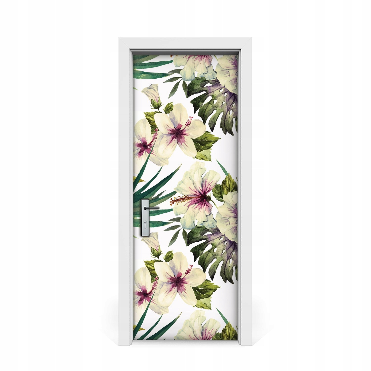 

Naklejka na drzwi Malowany kwiat hibiskusa