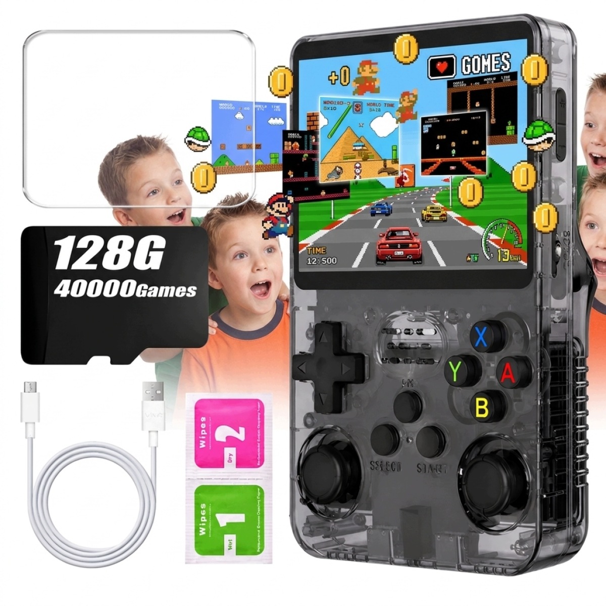 Retro Przenośna Konsola 128GB 40000 Gier Ekran 3,5CALA