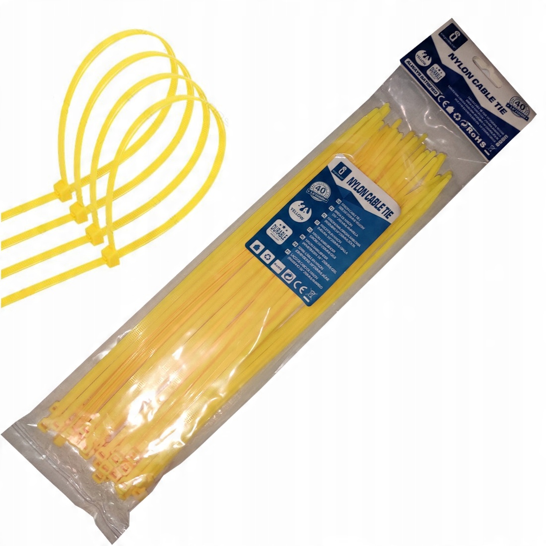 

Trytytki Opaski 250mm x 3.6mm Żółte 40szt