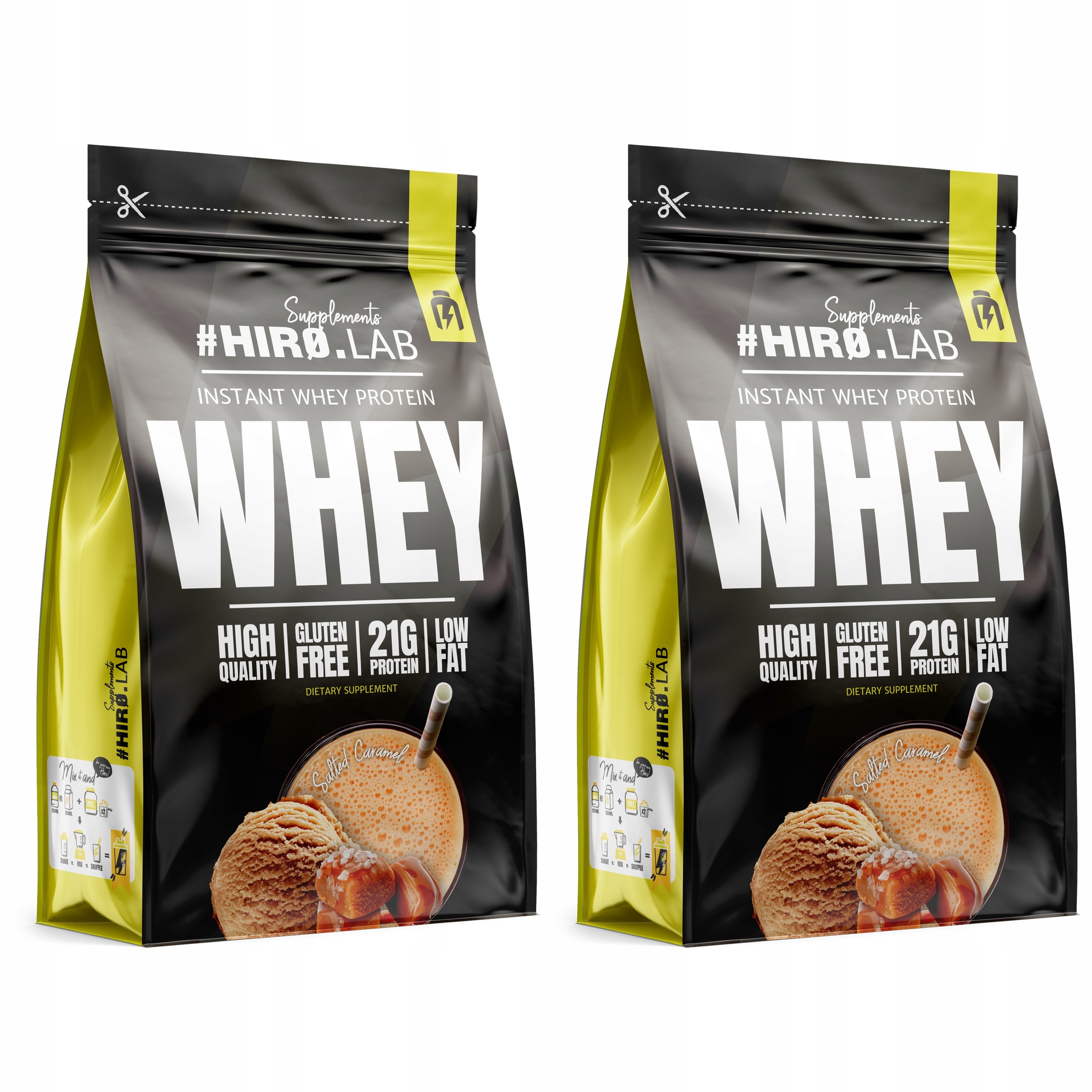 2x Protein Wpc Instant Whey Protein syrovátkový doplněk stravy 2000 g Slaný Karamel H