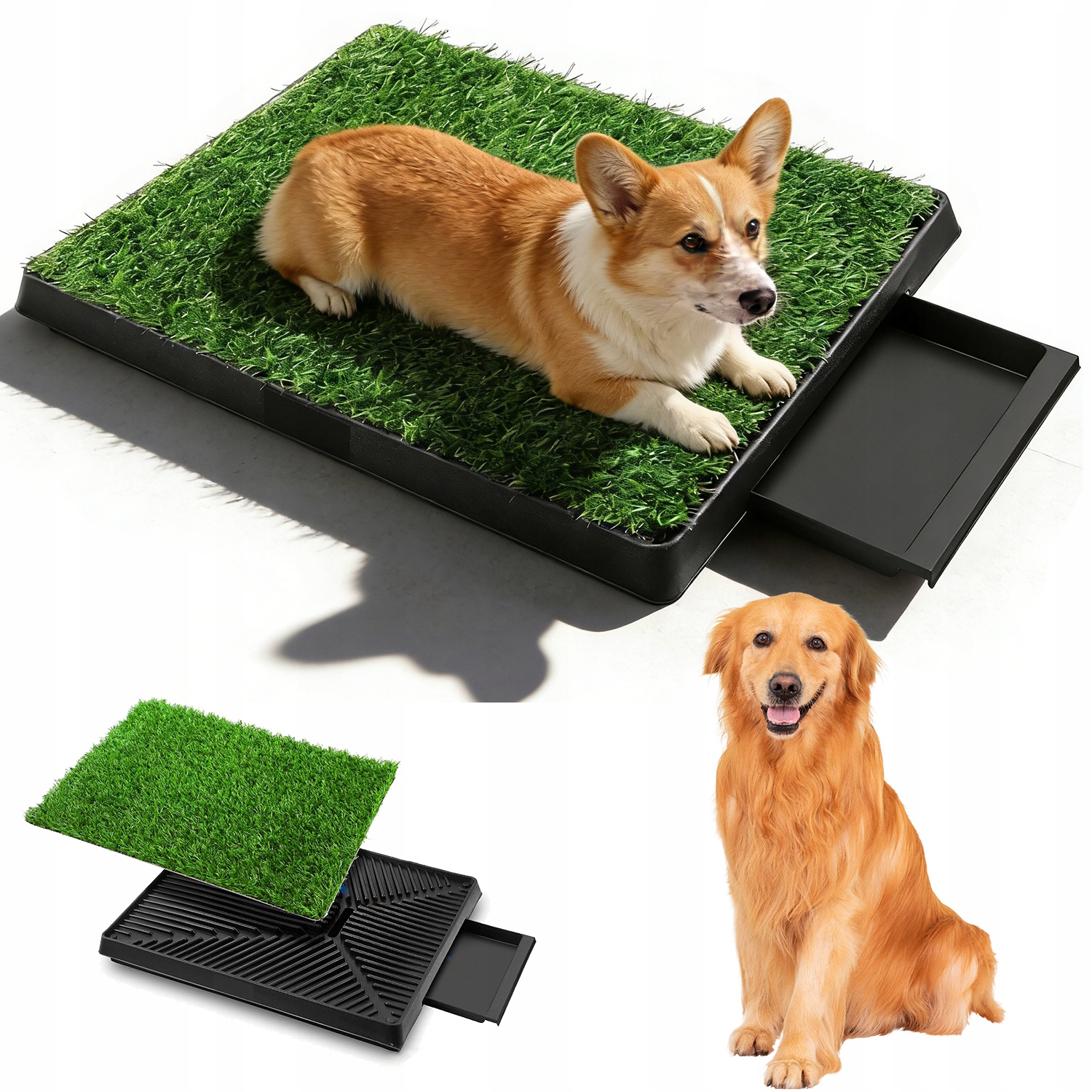 Toalety Pro Psa 63 X 50 CM Se Dvěma Trávinkami Na Balkony A Terasy