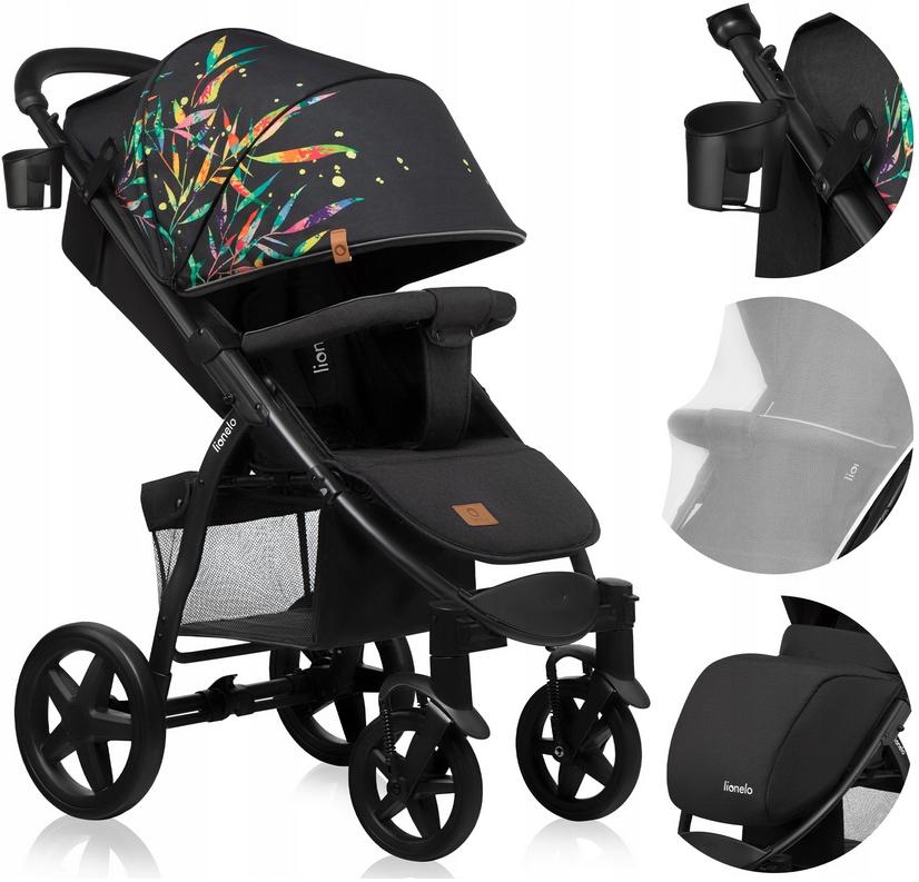 LIONELO ANNET WÓZEK SPACEROWY MOSKITIERA DUŻE KOŁA