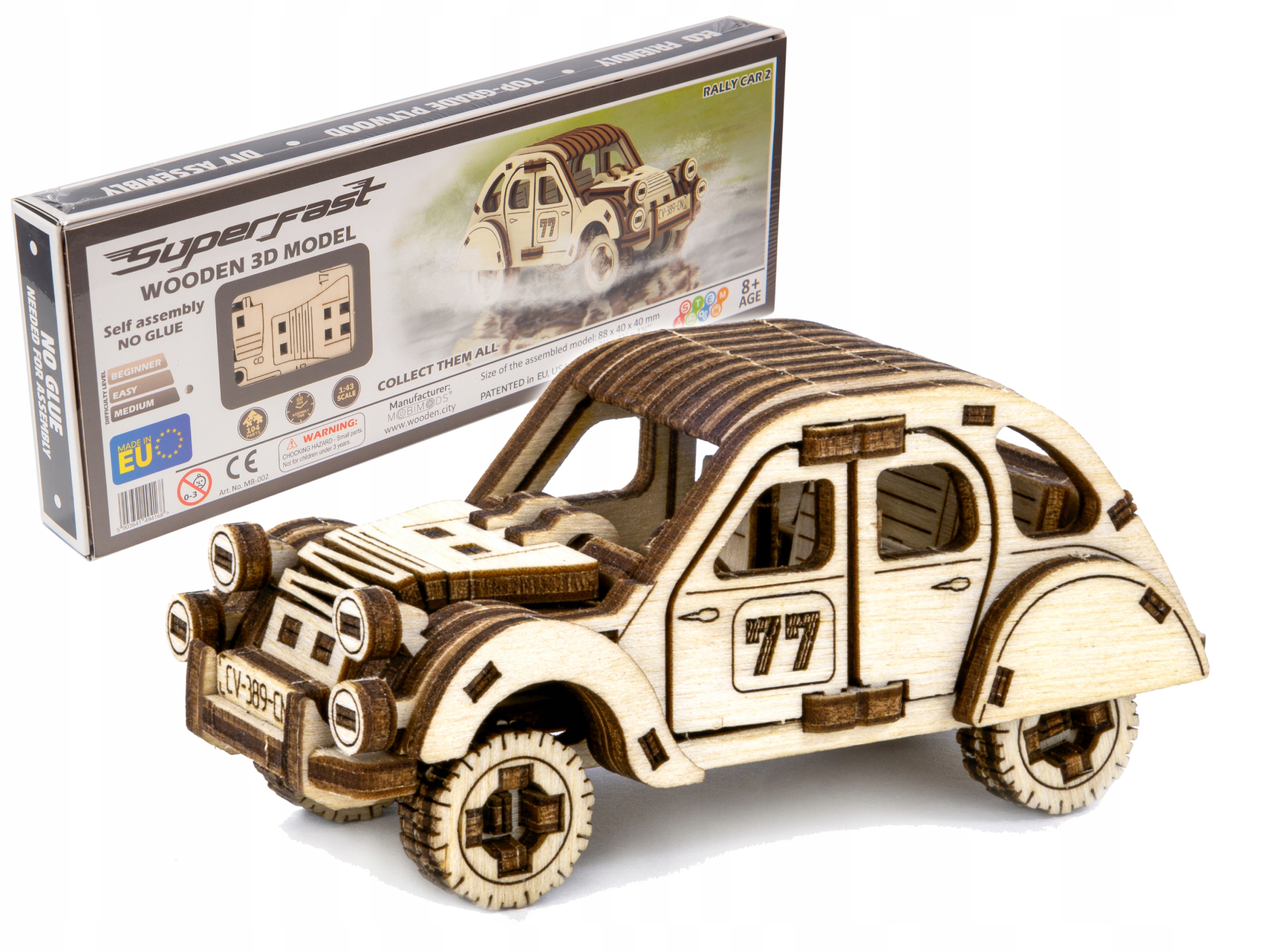 

Drewniany Model Puzzle 3D do Składania Samochód