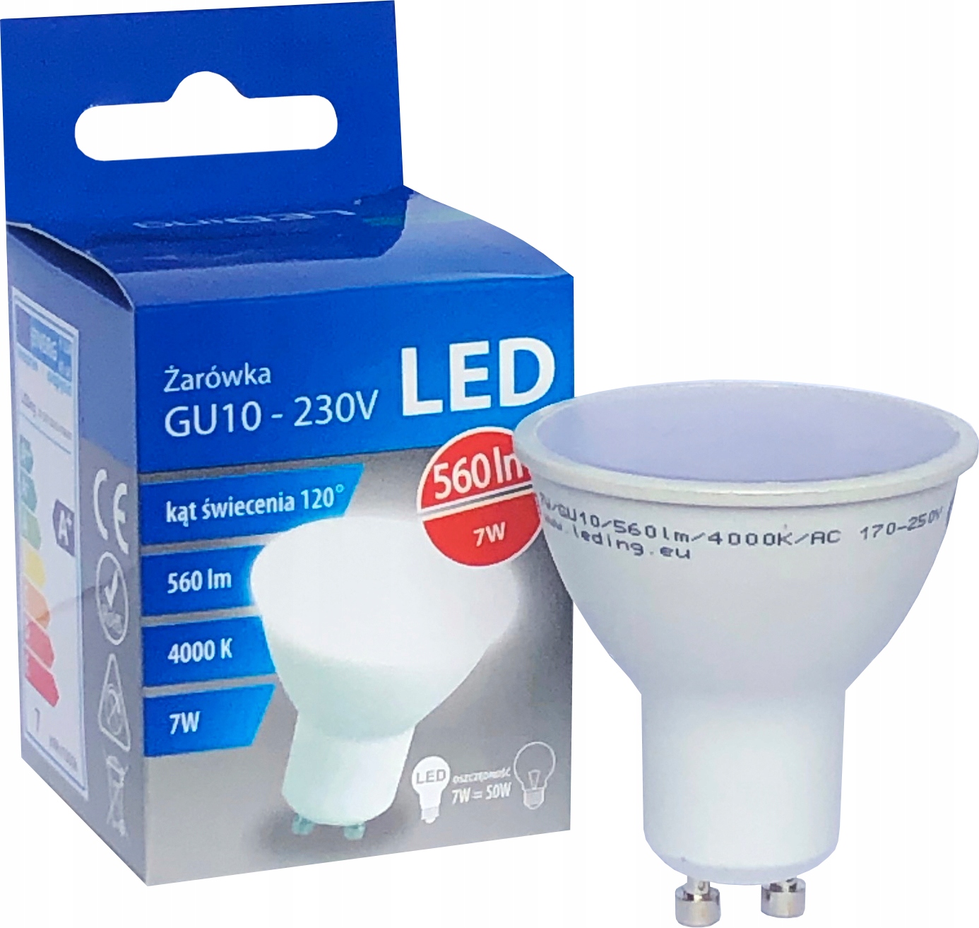 

Żarówka Halogen Led 7W 560lm GU10 4000K