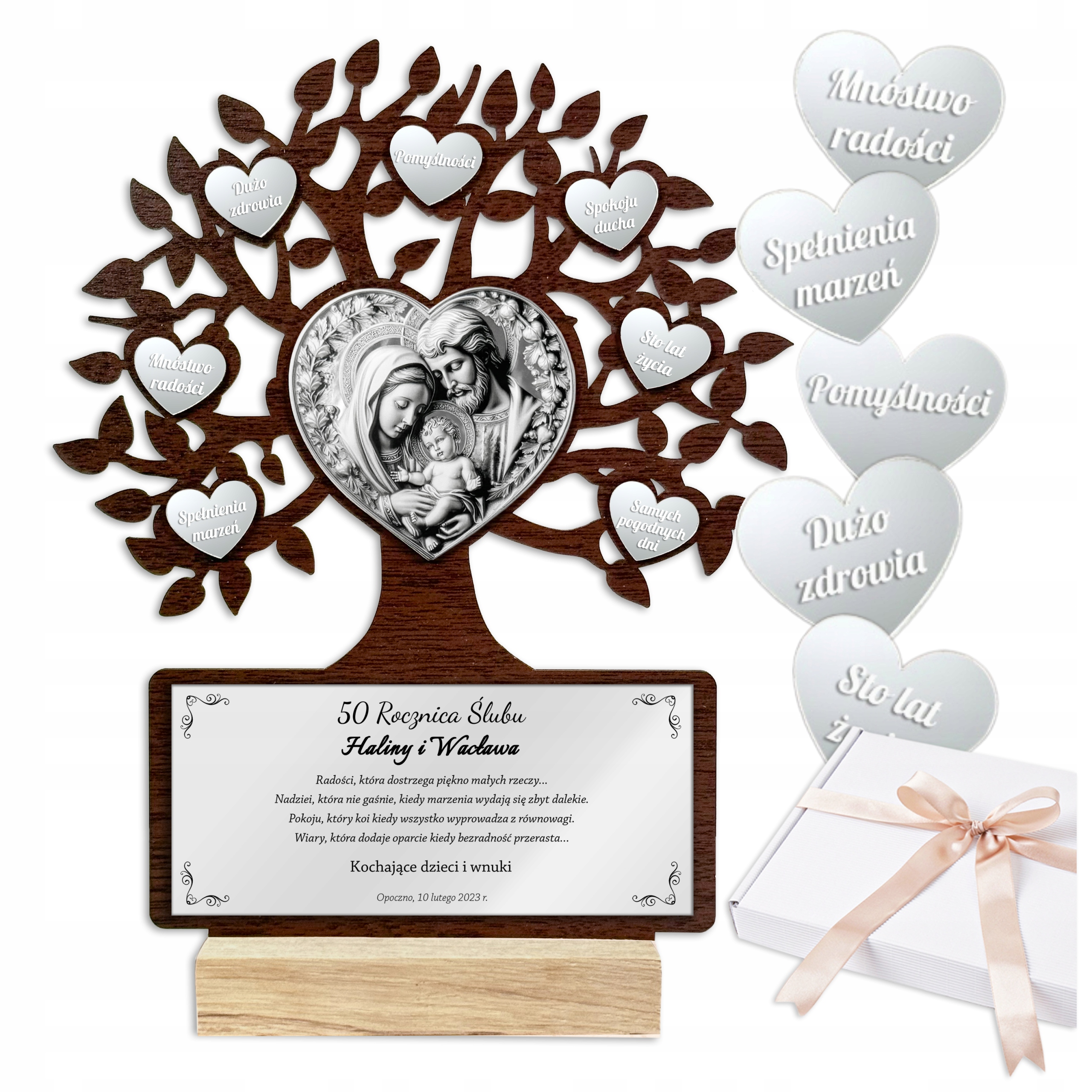Na Rocznicę Ślubu Jubileusz 10 20 30 40 50 Drzewko Szczęścia Grawer