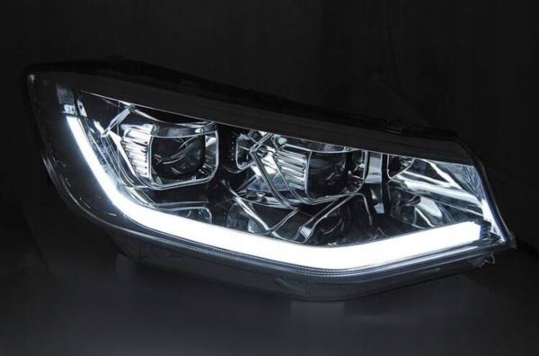 LAMPY REFLEKTORY LED CHROME DRL do VW CADDY 20- Strona zabudowy lewe + prawe