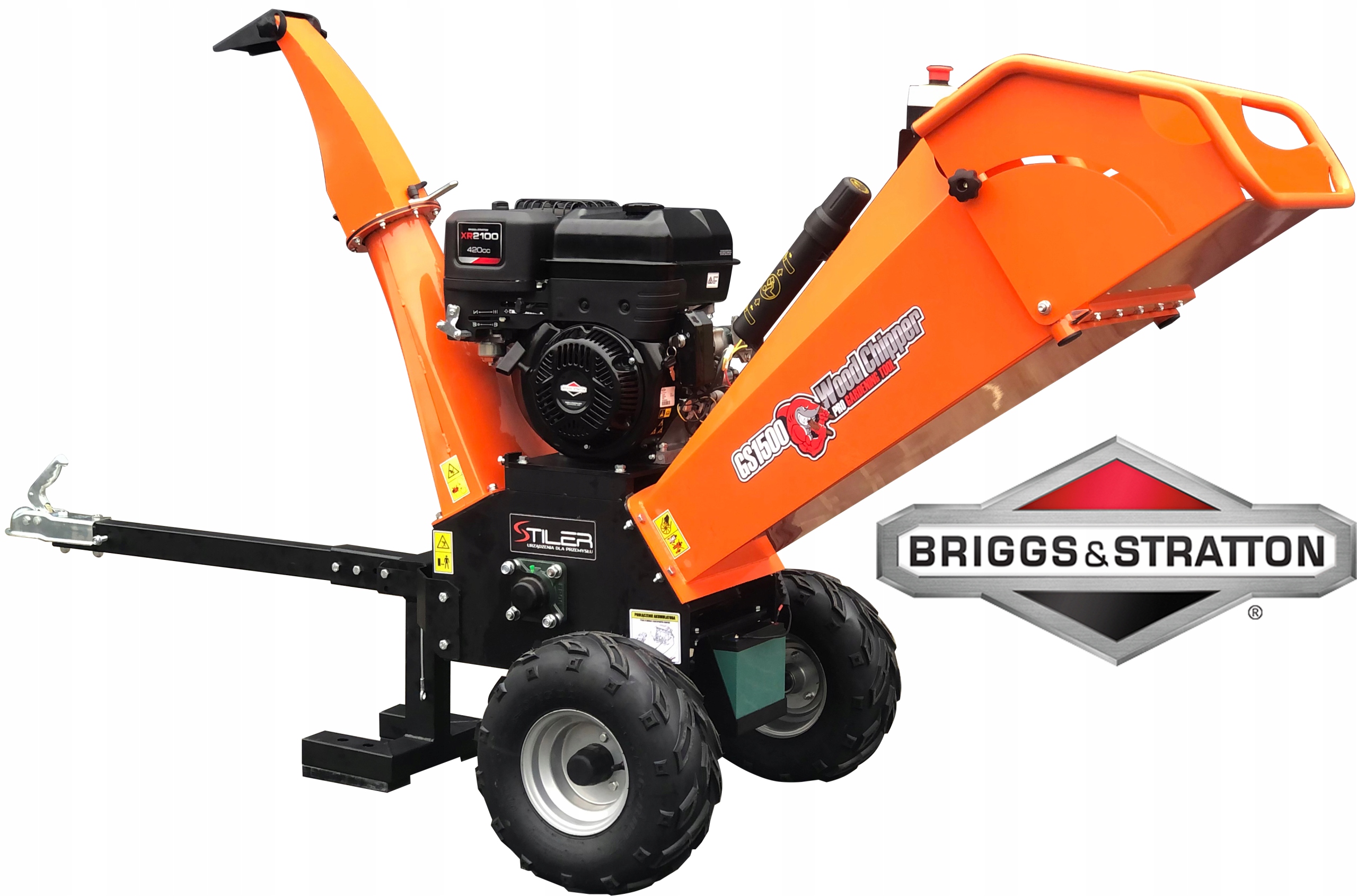 Výkonný Drtič Větví Stiler Motor B&s 13,5KM Startér W24H